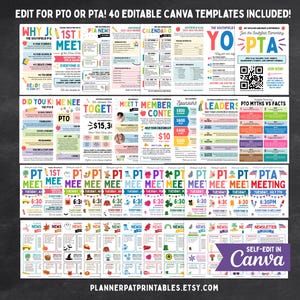 PTO PTA President Bundle, 40 Editable Back to School Flyer Templates