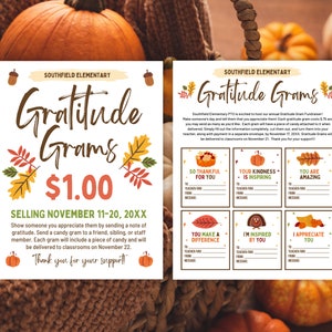 Editable Gratitude Grams Flyer Template School Thanksgiving Editable Gratitude Grams Flyer Template School Thanksgiving