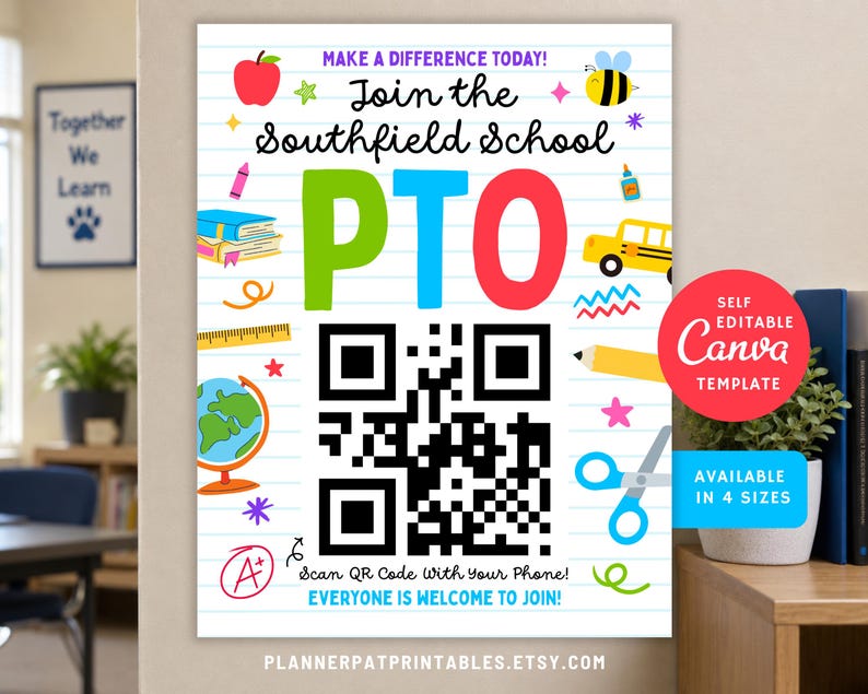 PTA PTO Join Flyer Template, Editable Back to School Table Sign - Etsy