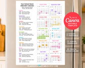 2026–2027 School Year Calendar Template, Editable Canva Flyer (Digital Download)
