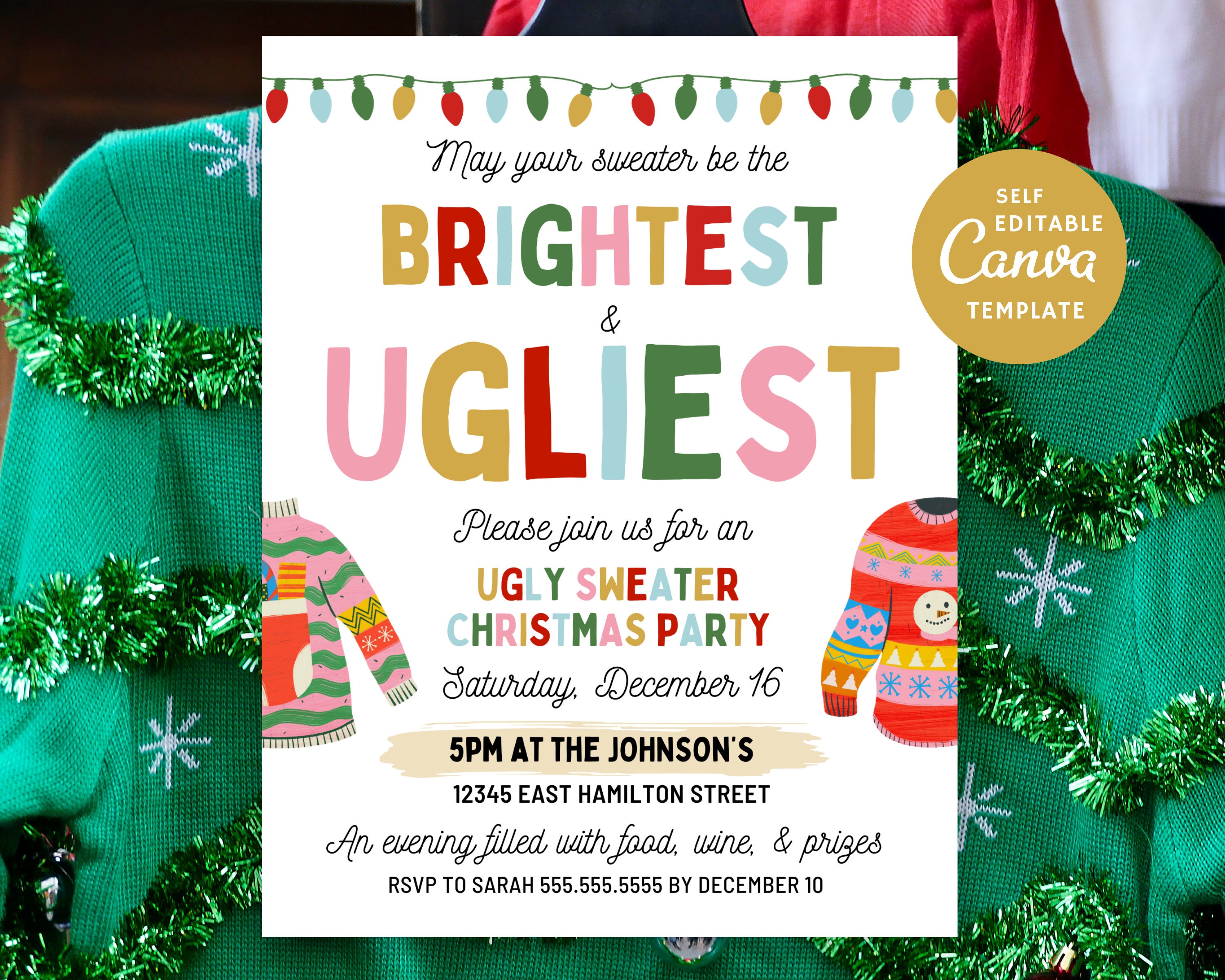 Ugly Christmas Sweater Flyers Etsy UK