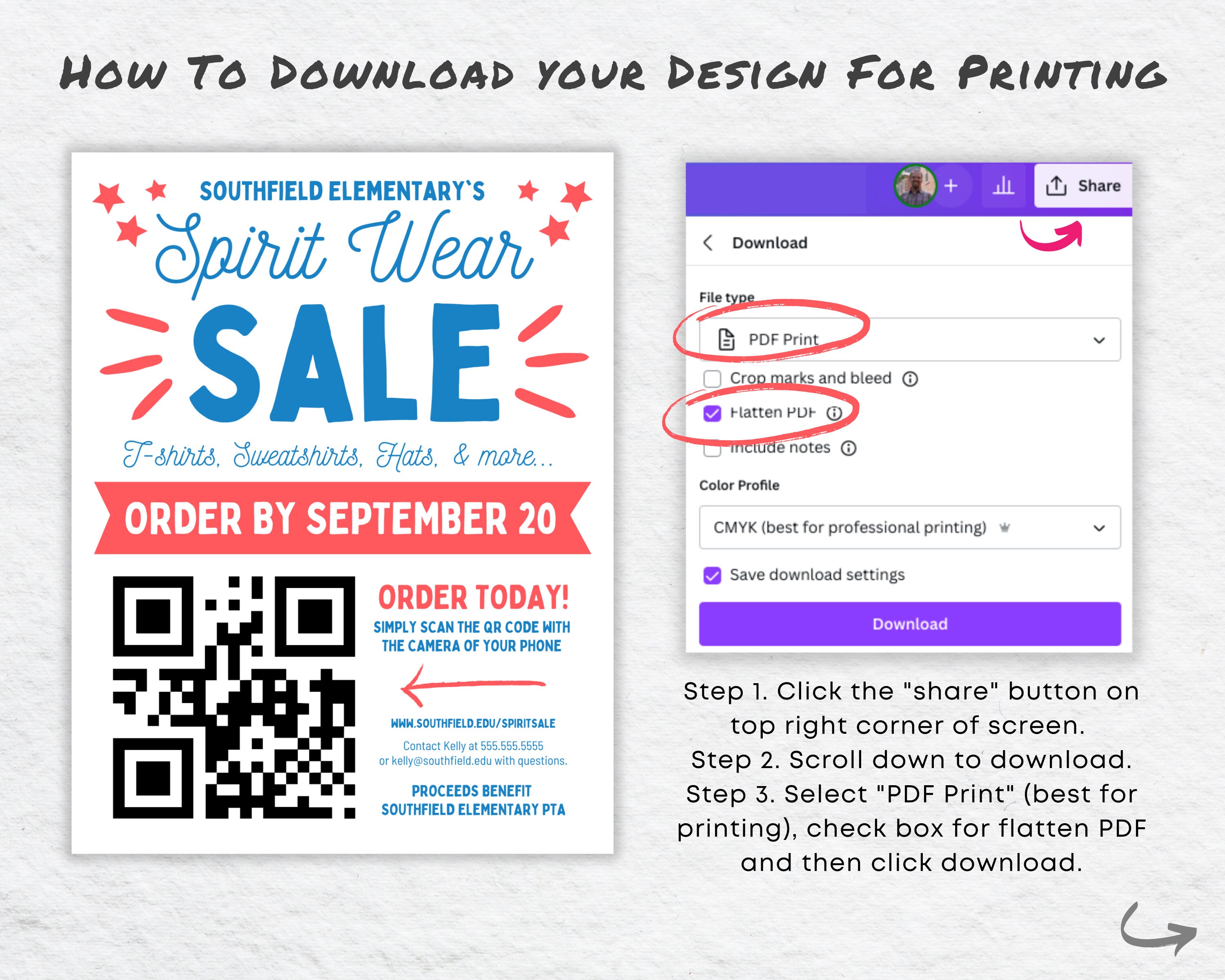 Editable School Spirit Wear Flyer Template: Fundraiser Poster (digital ...