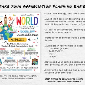 International Teacher Appreciation Week Itinerary Flyer (canva Template ...