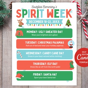 Christmas Spirit Week Ideas - Etsy