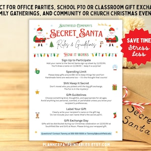 Editable Secret Santa Rules Flyer | Christmas Gift Exchange Guidelines ...