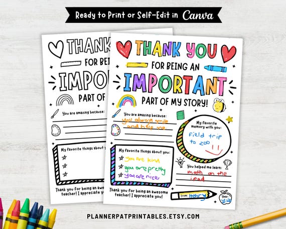 Teacher Thank You Coloring Page: DIY Appreciation Gift (Editable Canva Template and Printable PDF)