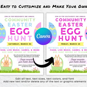 Editable Community Easter Egg Hunt Printable Flyer, Neighborhood Easter ...