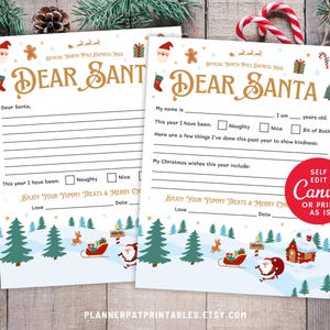 Lettera di Natale di Babbo Natale stampabile, lettere di Babbo Natale per bambini in formato PDF da scaricare