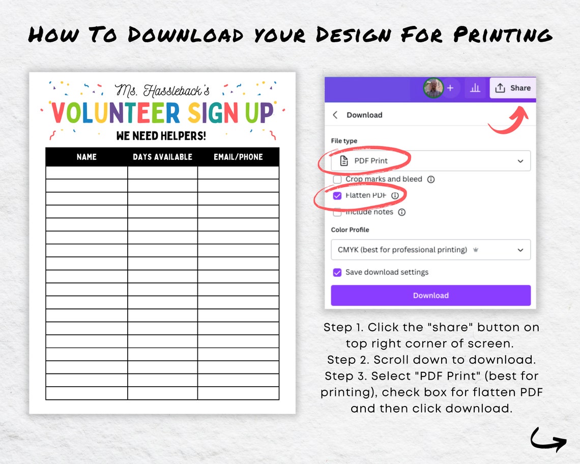 Editable Classroom Volunteer Sign up Sheet, Teacher Volunteer Canva ...