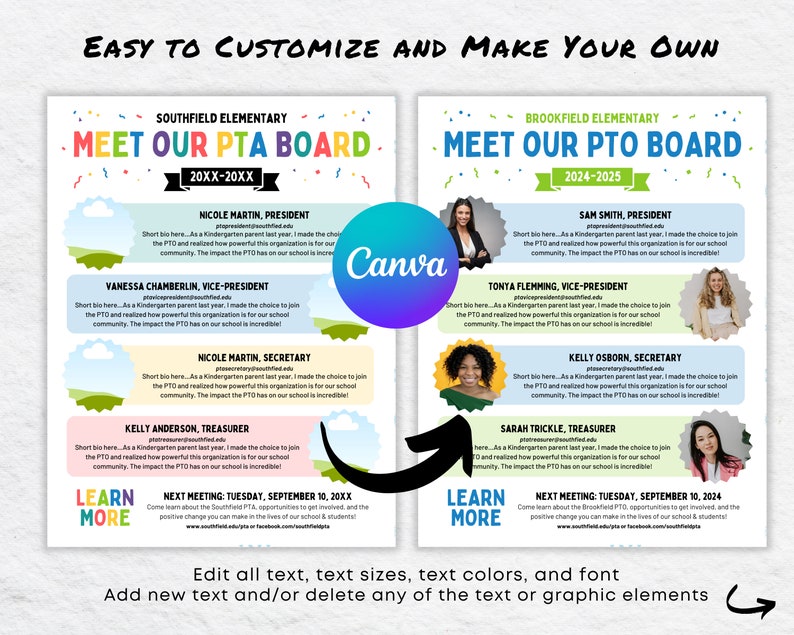 Editable Meet the PTA Flyer Template: School PTO Introductions (digital ...
