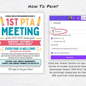 Editable PTO PTA Meeting Flyer Template Back to School 1st - Etsy Australia