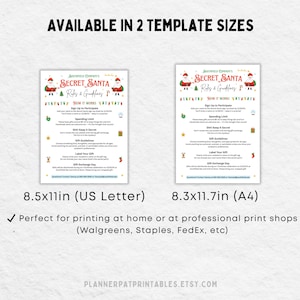 Editable Secret Santa Rules Flyer | Christmas Gift Exchange Guidelines ...