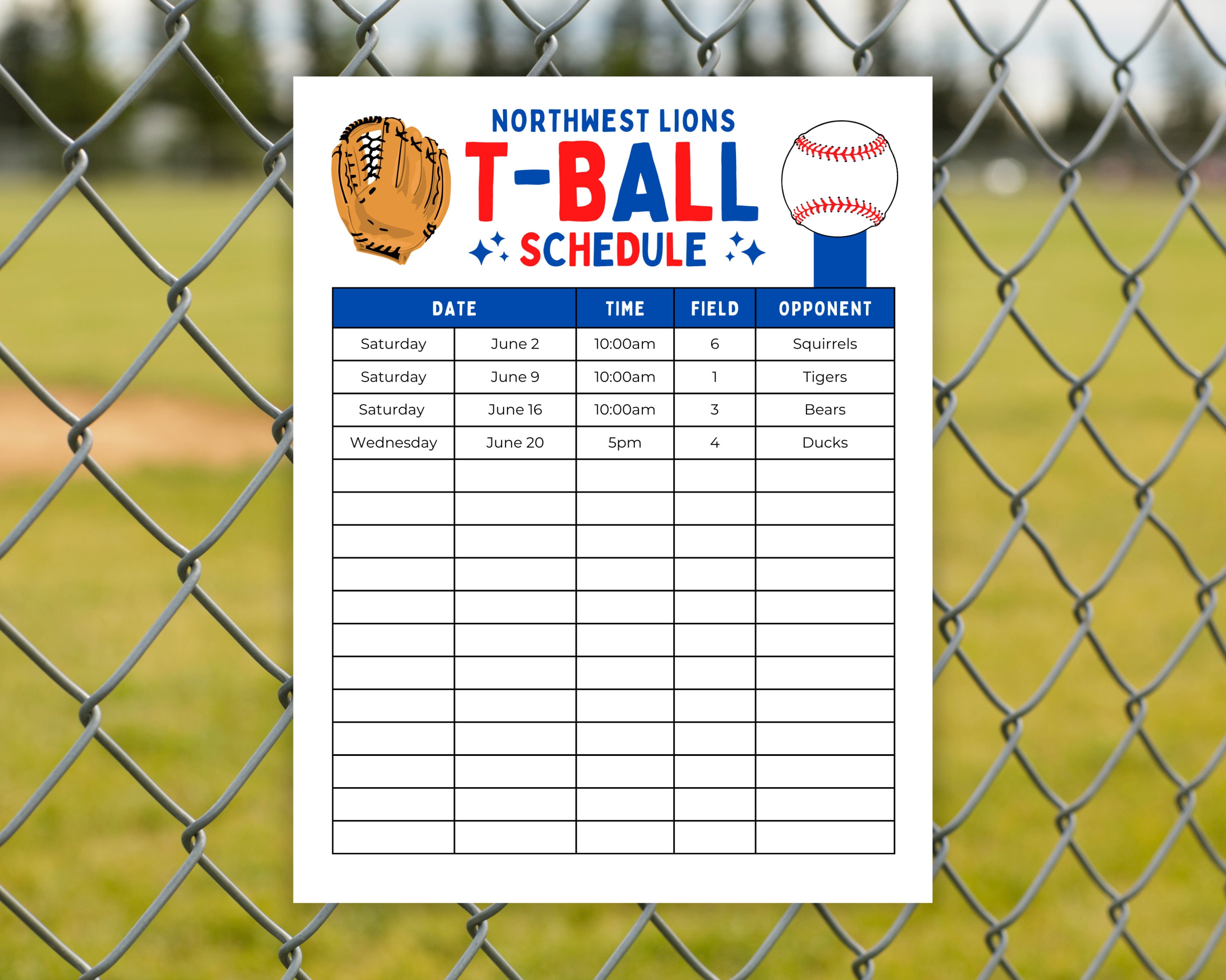 Editable Tball Schedule Template Printable Tball Game Etsy Editable Tball Schedule Template Printable Tball Game Etsy