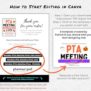 Editable PTA Meeting Flyer | October Event Poster (canva Download) - Etsy