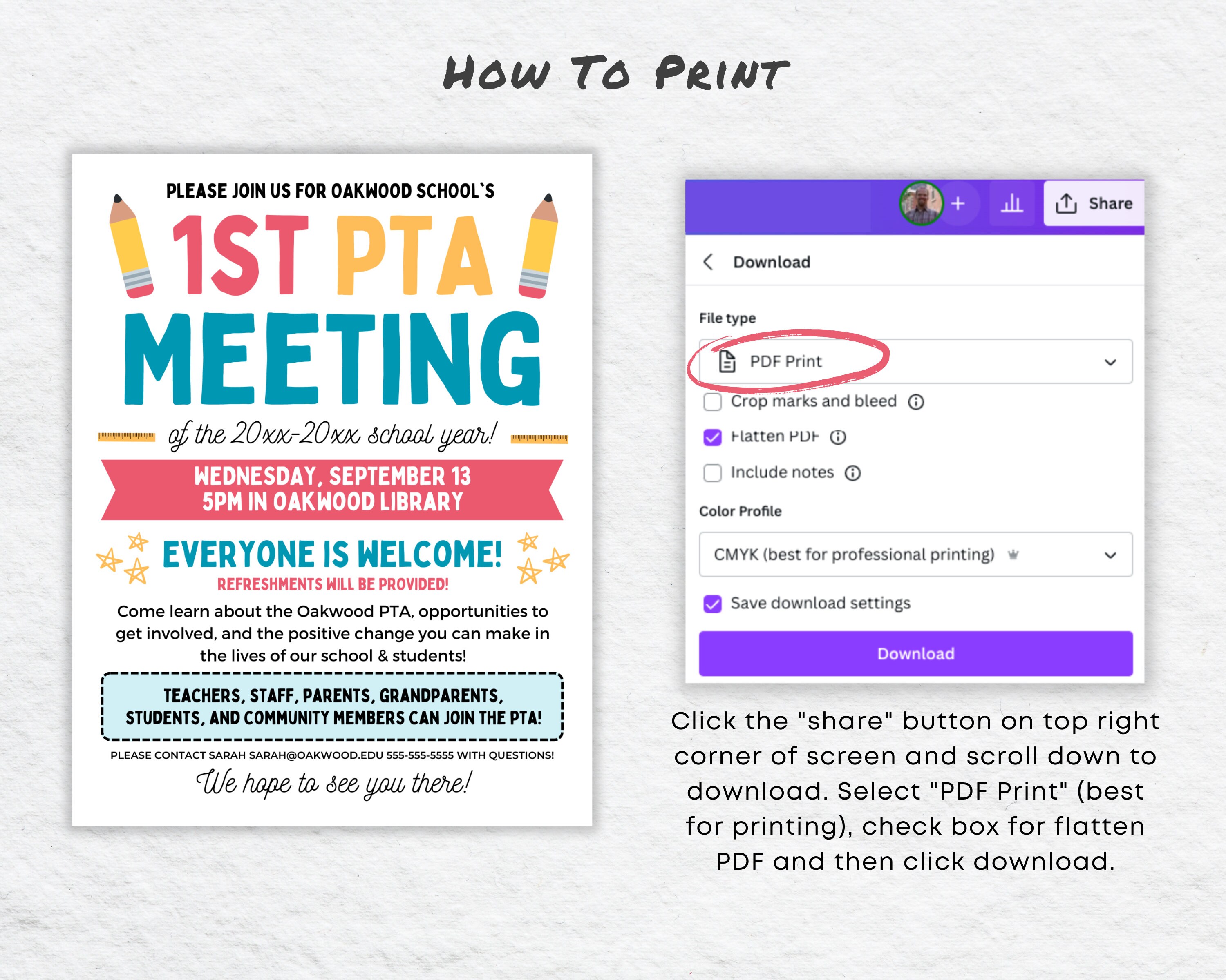 Editable PTO PTA Meeting Flyer Template | September School Event ...