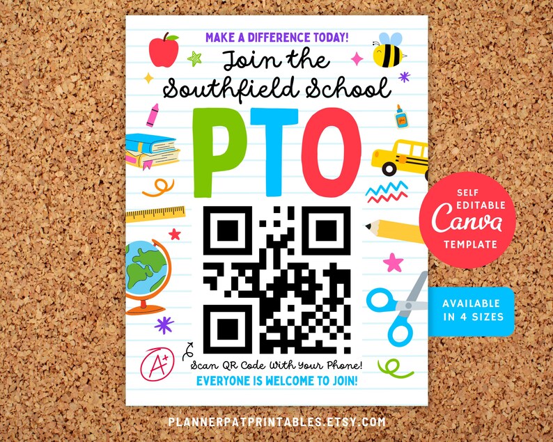 Editable Join PTO Flyer Template: School Parent Recruitment Poster ...