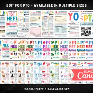 PTO PTA Flyer Templates Bundle: Editable School Recruitment, Newsletter, Meeting (Canva, Digital Download)