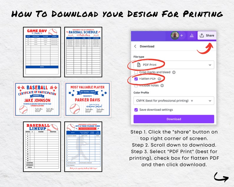 Hit Class Template Editable Baseball Template Bundle: Snack Schedule, Game Calendar, Hit-a ...