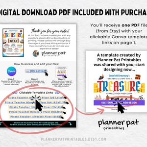 Pirate Theme Teacher & Staff Appreciation Week Itinerary Flyer (canva ...