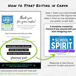 Editable School Spirit Night Flyer Template, Spirit Fundraiser ...