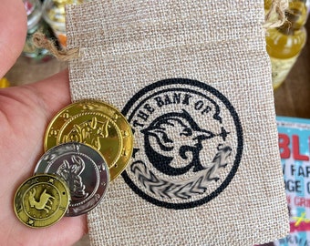Wizard Bank Coins and Bag