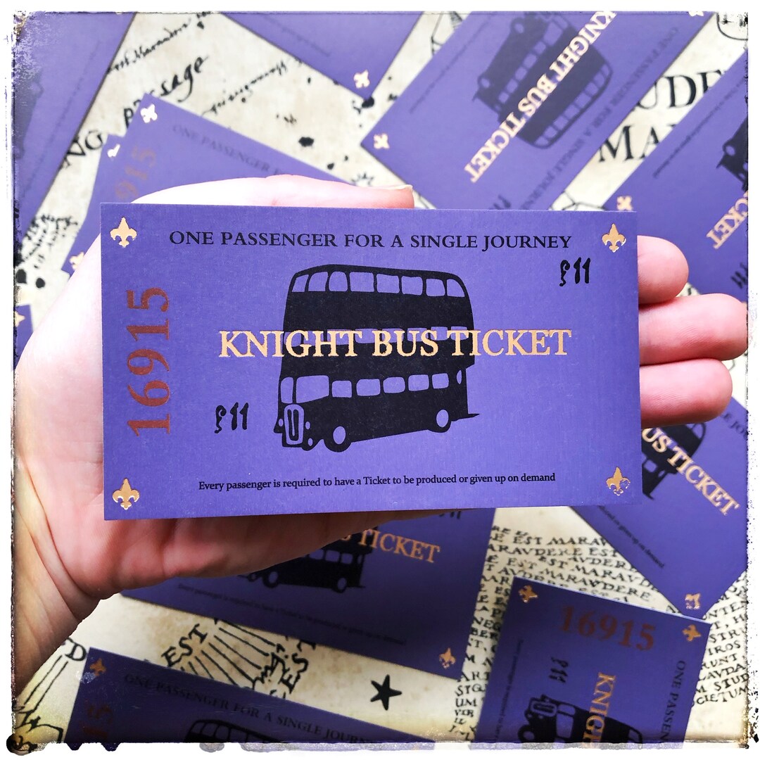 Knight Bus Ticket Wizard Gift Etsy