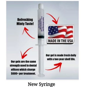 Teeth Whitening ALOT of Gel ! 2+ yr shelf life ZERO pain Tips Instructions Includ Made in USA 100% Safe & Effective Gluten Free Real Results immagine 2