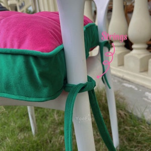 Quadratisches Sitzkissen mit Bindebändern Kissen für Chiar Stuhlkissen aus Samt Dickes Bodenkissen Kissen in Sondergröße Bild 3