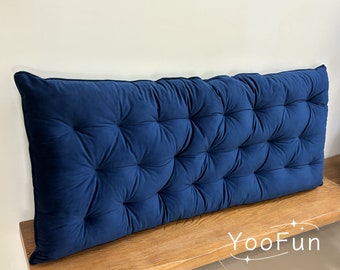 Bench Cushion - Various Colors Available - French Tufted Kitchen Nook With Backrest - Velvet Cushion - Custom Cabinet Cushion