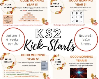 KS2 Kick-Starts - Autumn 1 - Early Morning Tasks - Year 5