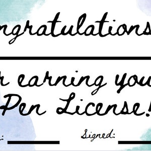 Pen License Cards