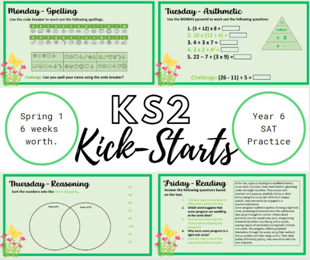 KS2 Kickstarts - Year 6 SAT Practice - Spring 1 - Etsy