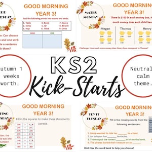 Peut inclure: Un ensemble coloré de feuilles de travail éducatives imprimables pour les enfants de 3e année. Les feuilles de travail présentent une variété d'activités, notamment le tri des mots, la résolution de problèmes mathématiques et la complétion de phrases. Les feuilles de travail sont conçues pour être utilisées en classe ou à la maison.