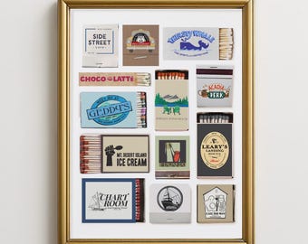 Bar Habor Maine Kunstdruck: Vintage Streichholzbuch Restaurant Collage