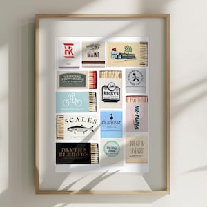 Maine Art Print | Portland Maine Wall Decor | New England Illustration | Maine Matchbook Art