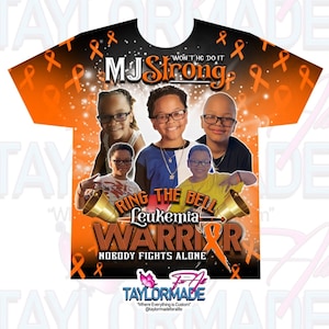Leukemia Awareness, Orange ribbon, nobody fights alone, Cancer awareness sublimation shirt, 3D All Over Print Shirt