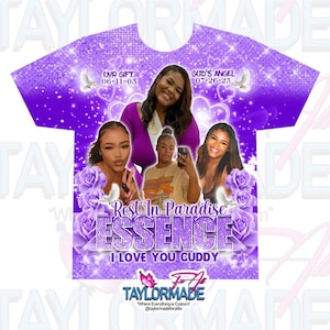 Custom/Personalized 3D Memorial/RIP In Loving Memory, Remembrance Shirt, All Over Front, RIP Shirt, Remembrance Gift, Grief, Mourning