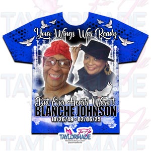 Custom/Personalized 3D Your Wings Were Ready Memorial/ In Loving Memory, Remembrance Shirt, All Over Front Print, RIP Shirt, Grief, Mourning