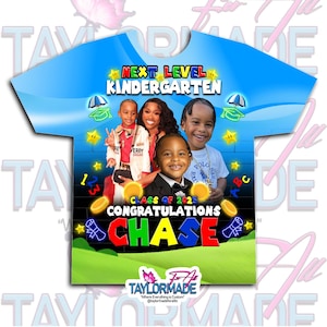 Custom/Personalized 3D Kids Graduation School Sublimation Over Print Shirts, Front Design