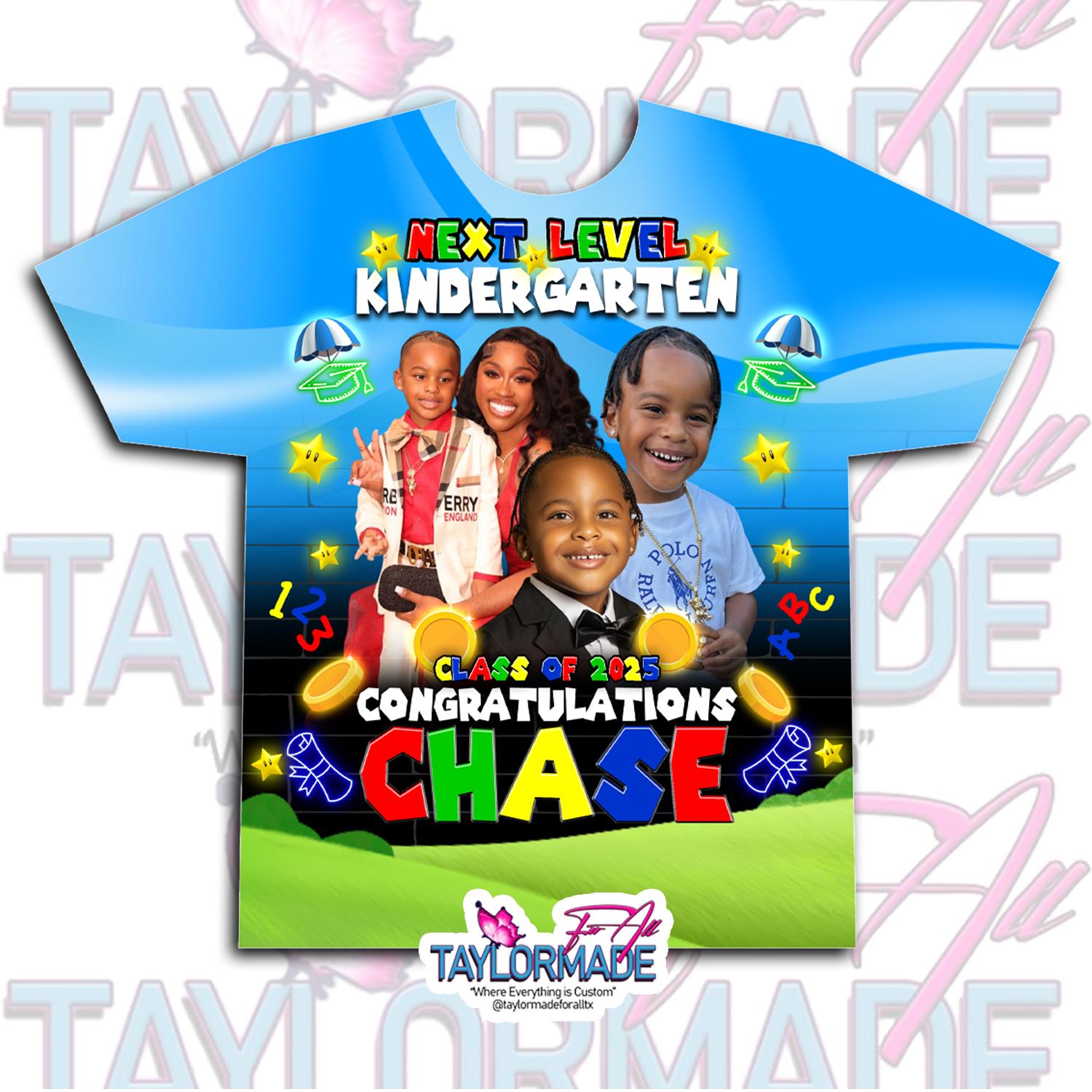 Custom/Personalized 3D Kids Graduation School Sublimation Over Print Shirts, Front Design