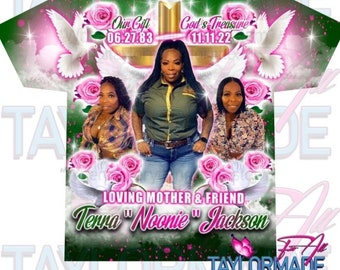 Custom/Personalized Rose 3D Memorial/RIP In Loving Memory, Remembrance Shirt, All Over Front, RIP Shirt, Remembrance Gift, Grief, Mourning