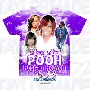 Custom/Personalized Purple Female 3D Memorial/RIP In Loving Memory, Remembrance Shirt, All Over Front Print, RIP Shirt, Grief, Mourning,
