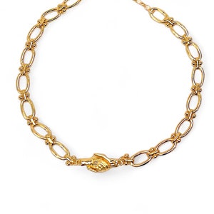 Gold Victorian hand-clasp chain necklace • BERLIN 2
