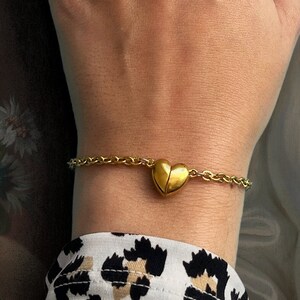 Tarnish proof gold stainless steel magnetic heart bracelet SALEM image 2