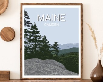 Camden, Maine Travel Poster with Photo | Digital File or Print | Gift | Wall Art | Poster