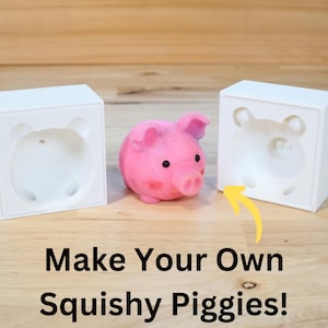 DIY Squishy Pig Mold | 2-Part Mold for Making Kawaii Piggy Squishy, Taba Squishies, Fidget Toys | Easy to Use | Great for DIY & Crafts