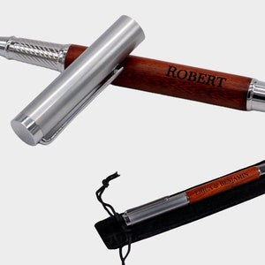 Bolígrafo de lujo personalizado / Hermoso bolígrafo de madera de caoba grabado / Regalo de agradecimiento por graduación, maestro, día del padre, enfermera, médico