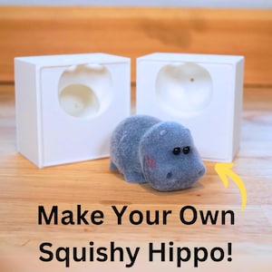 Forma DIY Squishy Hippo | 2-częściowa forma do robienia Kawaii Squishy, Taba Squishies, Fidget Toys | Łatwa w użyciu | Doskonała do majsterkowania i rzemiosła