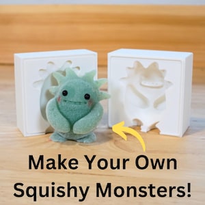 Forma DIY Squishy Monster | 2-częściowa forma do robienia Kawaii Squishy, Taba Squishies, Fidget Toys | Łatwa w użyciu | Doskonała do majsterkowania i rzemiosła