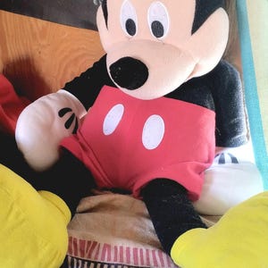 Massive collectable 100cm high Mickey Mouse plushdoll.Authentic Old Ramones T-shirt wearing Disney.Or without if you prefet.
